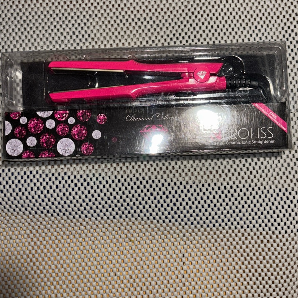 Proliss Diamond Collection Ceramic Ionic Travel Flat Iron Straightener 1.25”